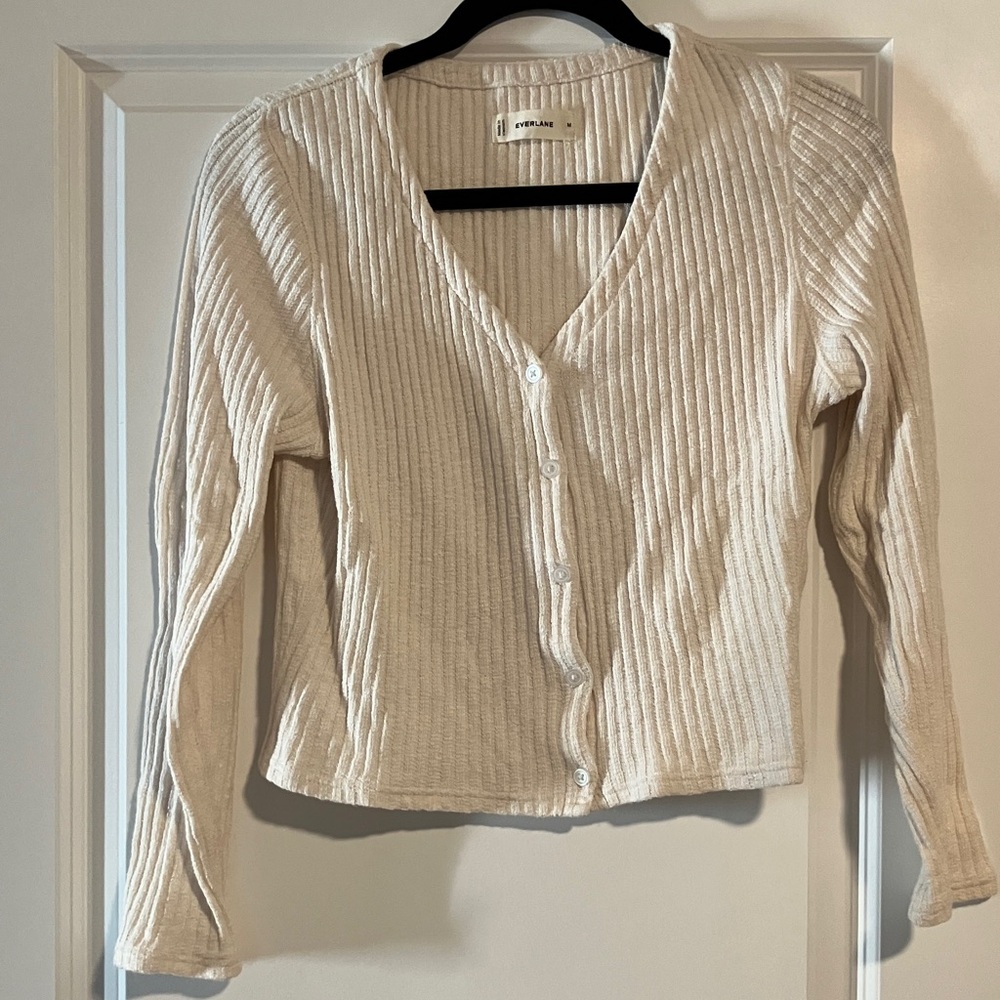 Everlane Off-White Ribbed Sweater